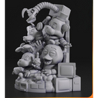 imagens ilustrativas visão lateral do modelo a ser produzido , Figure Chibi inspirada em  5 Nights at Freddys. Impressão 3D detalhada