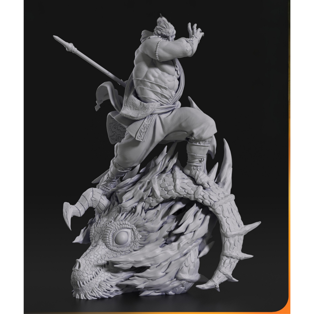 imagem ilustrativas do modelo a ser produzido,  Figure Ganondorf de legende of zelda Tears of the Kingdom. Impressão resina