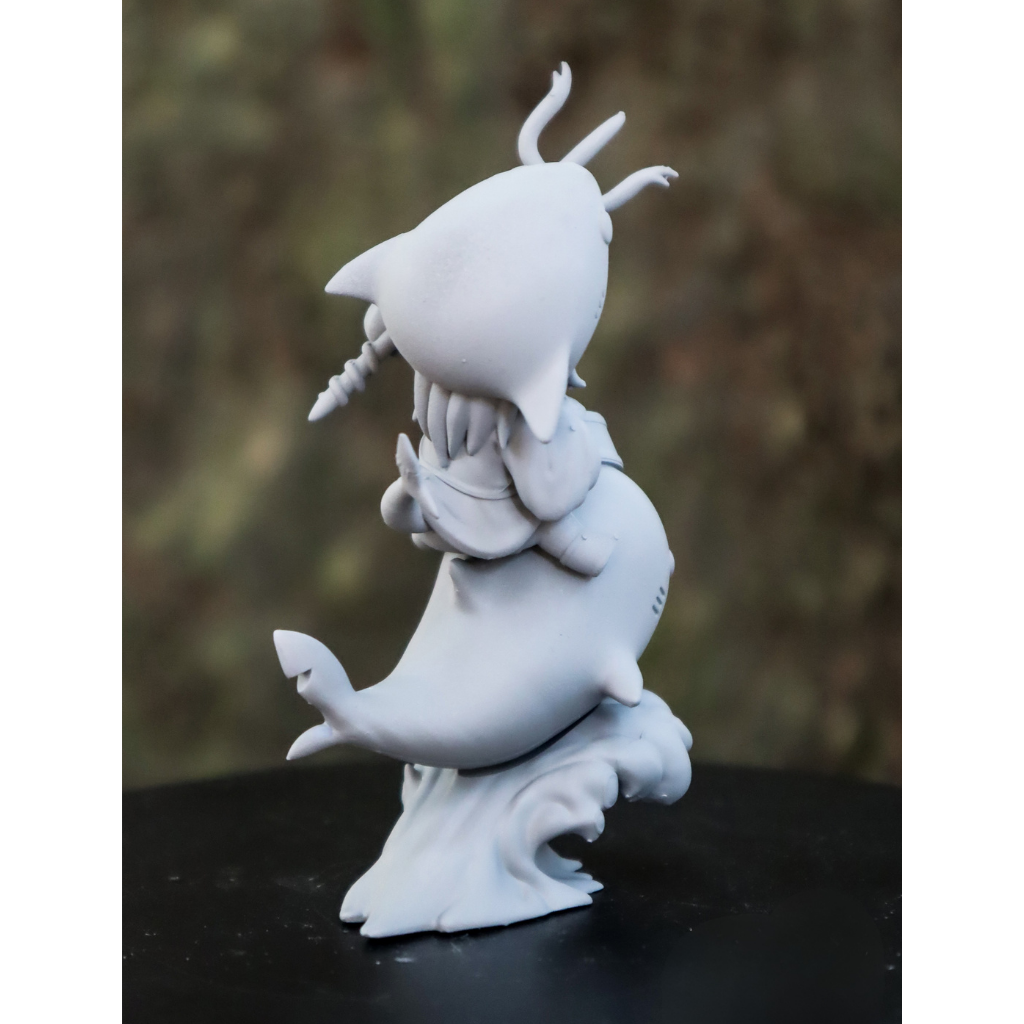 imagem ilustrativas do modelo a ser produzido,  Figure Chibi Gawr Gura impressa em resina.