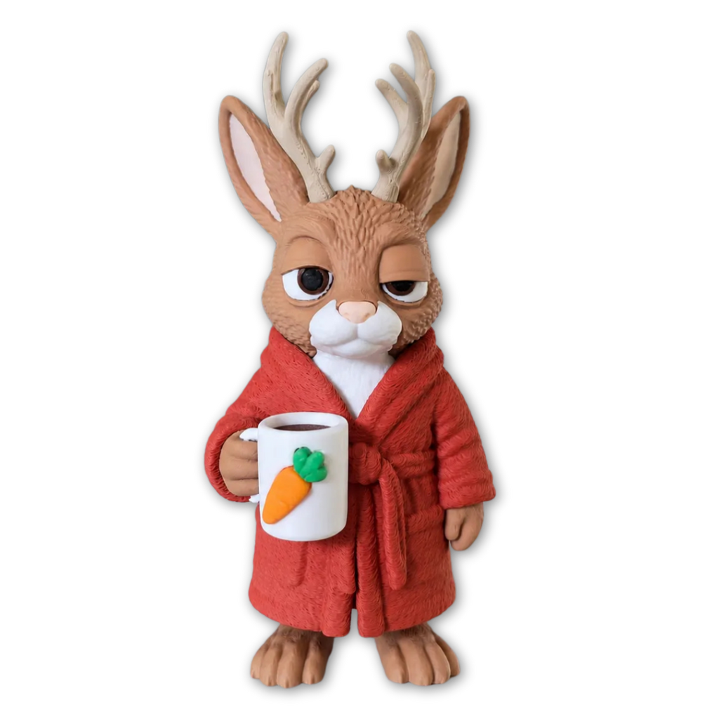 Jackalope Exótico: Chifres, Sono e Roupão