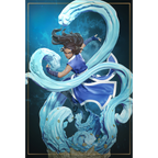 imagem ilustrativas do modelo a ser produzido,  Figure Katara de Avatar The Last Airbender, impressa em resina. 