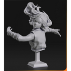 imagem ilustrativas do modelo a ser produzido,  busto Katara de Avatar The Last Airbender, impressa em resina. 