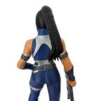 visão traseira close figure em resina Kitana inspirado em mortal kombat