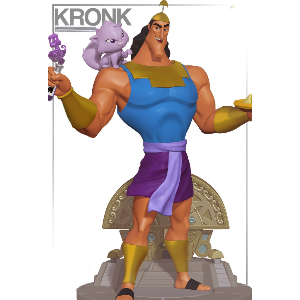imagem ilustrativas do modelo a ser produzido,  Figure Kronk&nbsp;de Emperor´s New Groove, impressa em resina. 