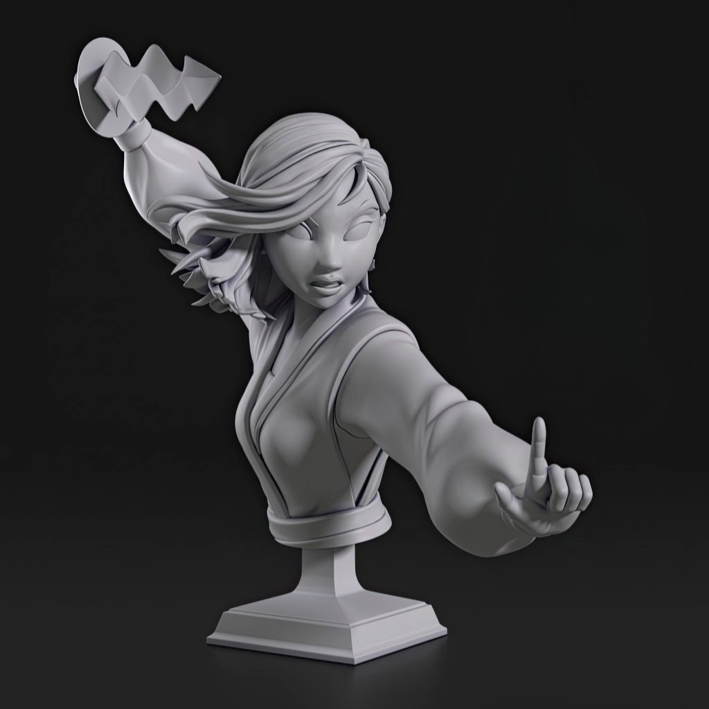 imagem ilustrativa busto de modelo a ser produzido, figure mulan