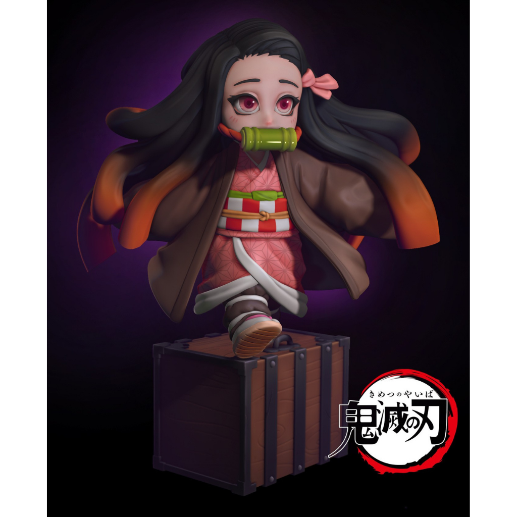 imagens são ilustrativas do modelo a ser produzido, Figure Chibi Nezuko (Demon Slayer) impressa em resina.