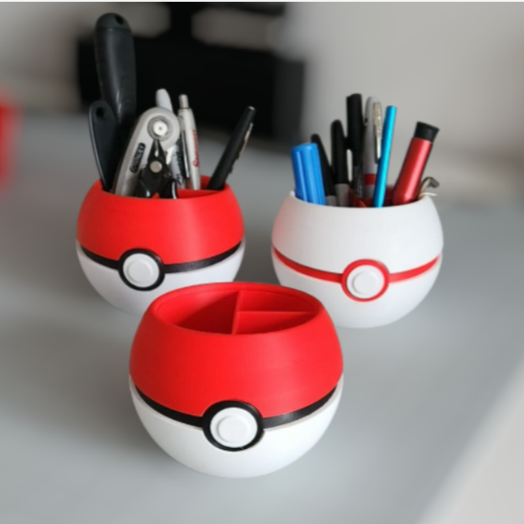 Organizador de Mesa Pokébola (Canetas e Acessórios)