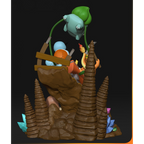 imagem ilustrativas do modelo a ser produzido, Figure Pikachu e amigos impressa em resina.