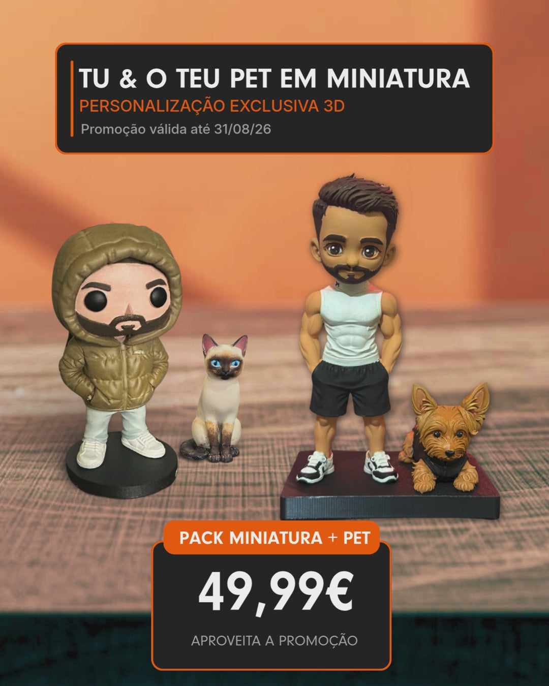 Miniatura Personalizada em Resina + Pet Personalizado