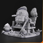 imagem ilustrativas do modelo a ser produzido, Figure Chibi R2D2 star warsimpressa em resina.