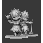 imagens são ilustrativas do modelo a ser produzido, Figure Chibi Rem e Ram de Re:Zero, impressas em resina.