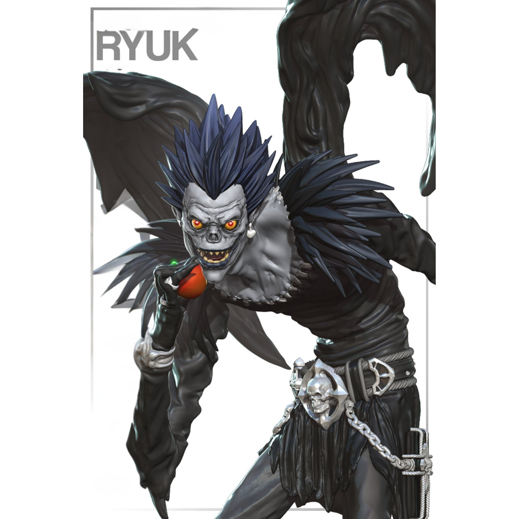 imagem ilustrativas do modelo a ser produzido, Figure Ryuk de Death Note, impressa em resina.