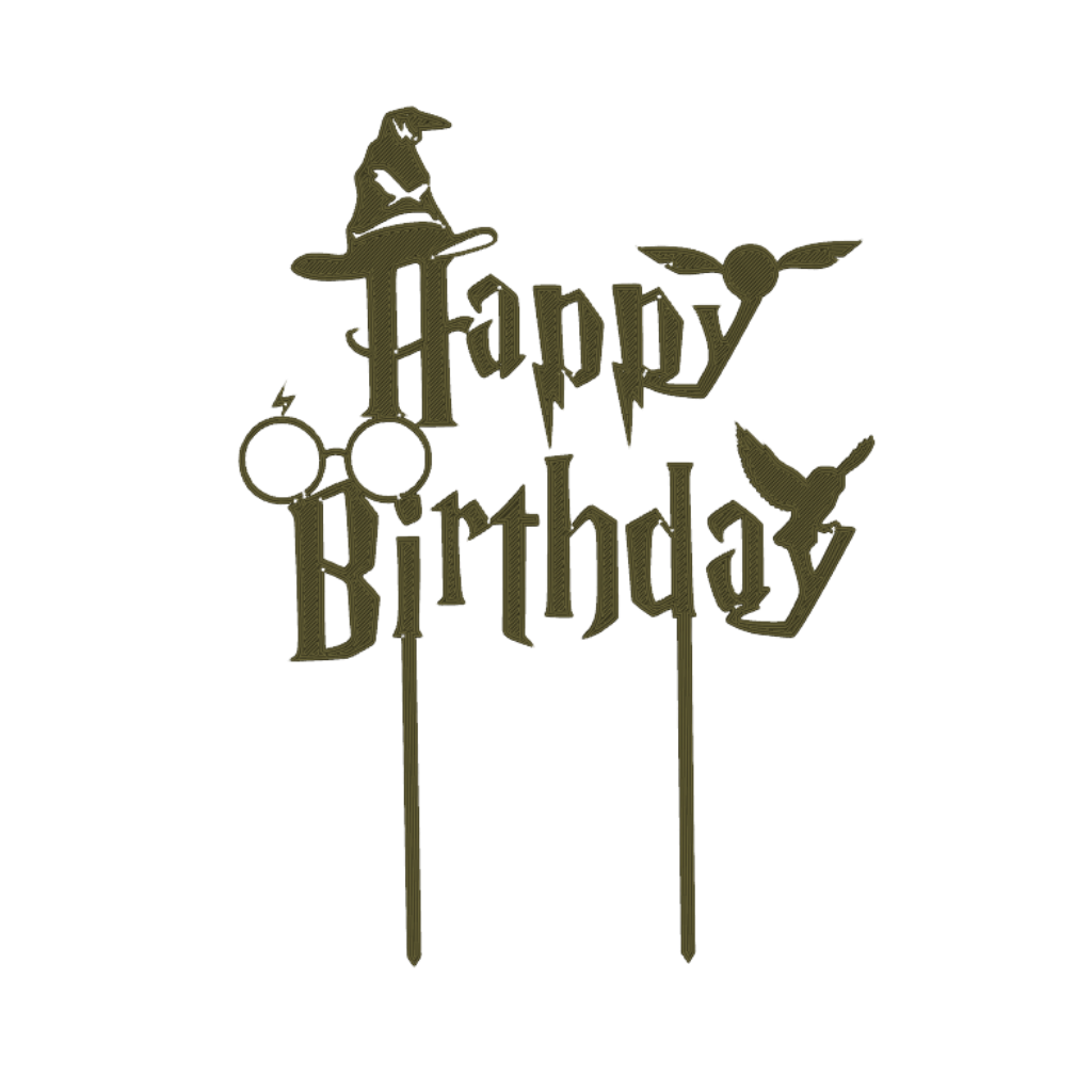 Topo de Bolo 'Happy Birthday' HP