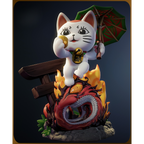 imagens são ilustrativas do modelo a ser produzido, Figure Chibi Turbo Granny Cat de Dandadan. Impressão em resina