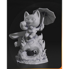imagens são ilustrativas do modelo a ser produzido, Figure Chibi Turbo Granny Cat de Dandadan. Impressão em resina