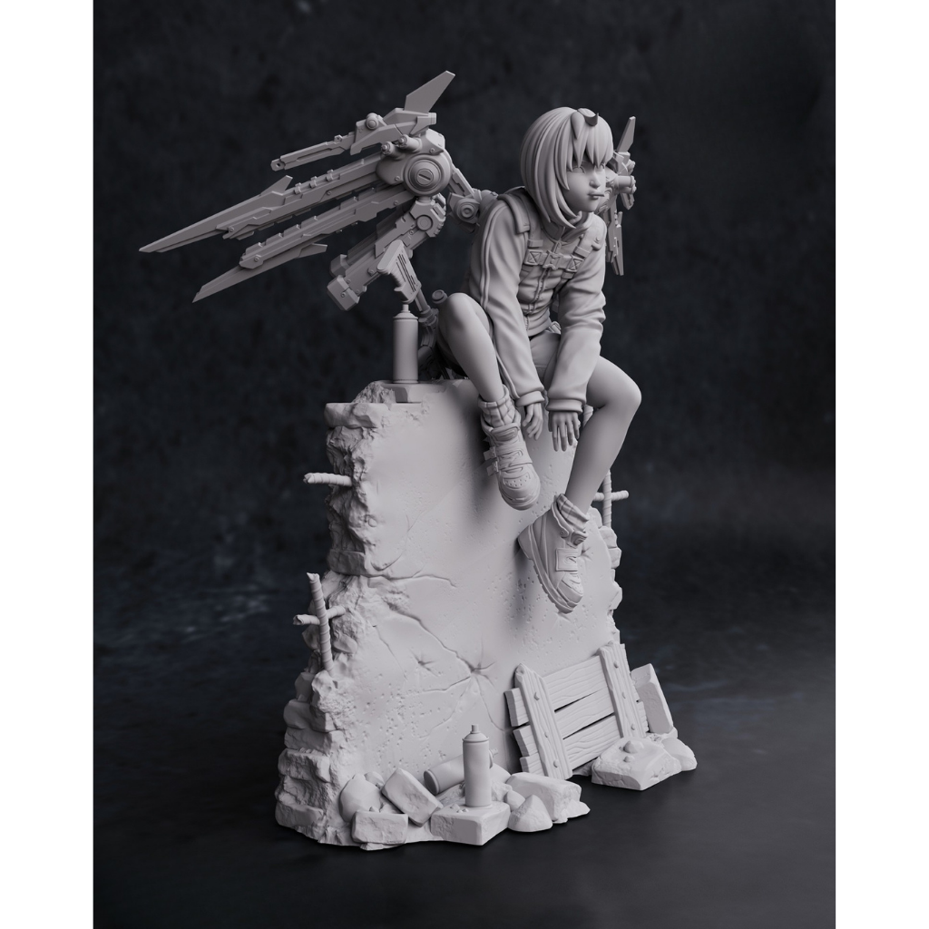 imagens são ilustrativas do modelo a ser produzido,  Figure Valrie impressa em 3D. 