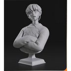 imagem ilustrativas do modelo a ser produzido, busto Zoey Kpop Demon Hunter em resina.