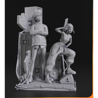 imagem ilustrativas do modelo a ser produzido, Figure Zoey Kpop Demon Hunter em resina.