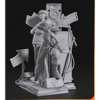 imagem ilustrativas do modelo a ser produzido, Figure Zoey Kpop Demon Hunter em resina.